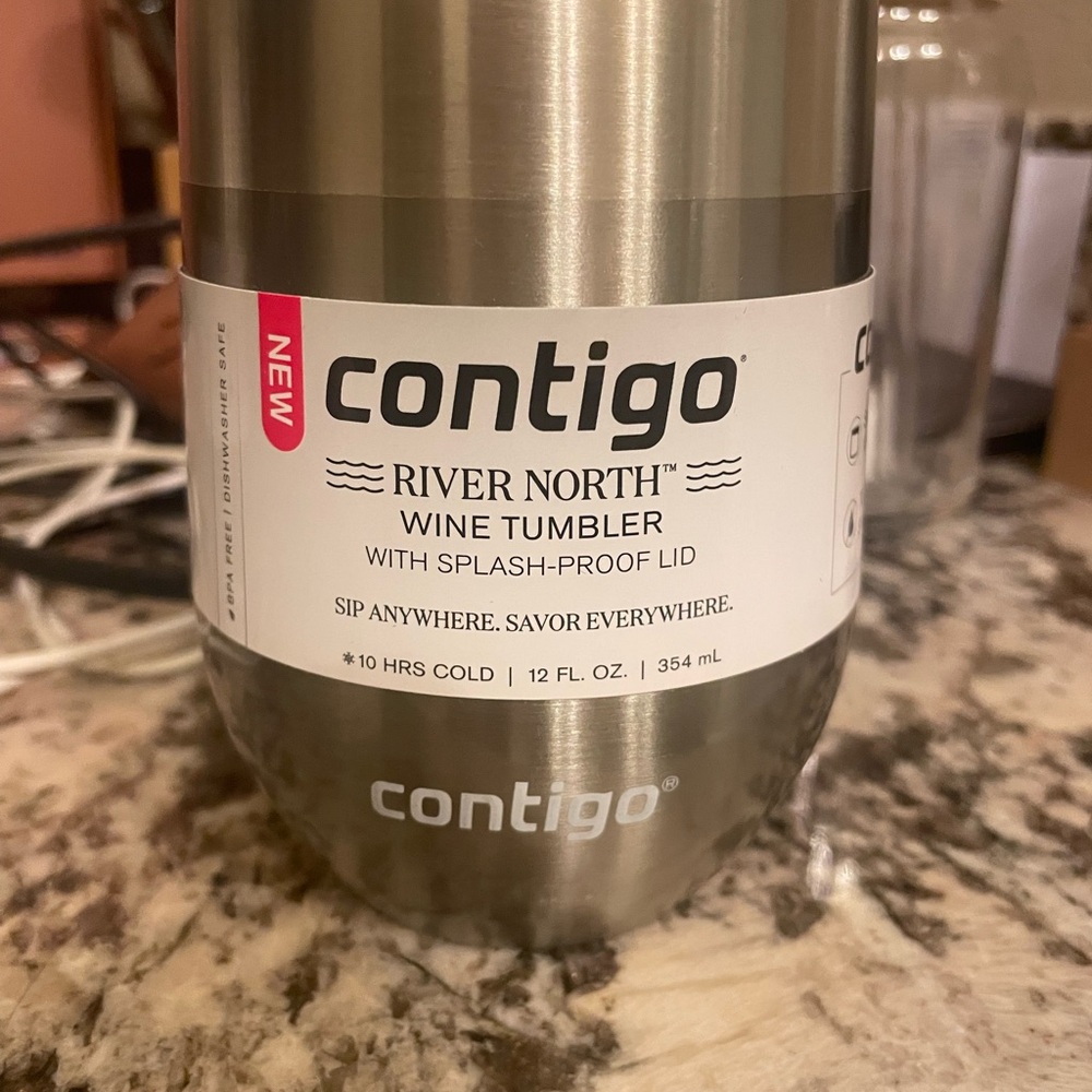 Contigo Silver Wine Tumbler with Splash-Proof Lid